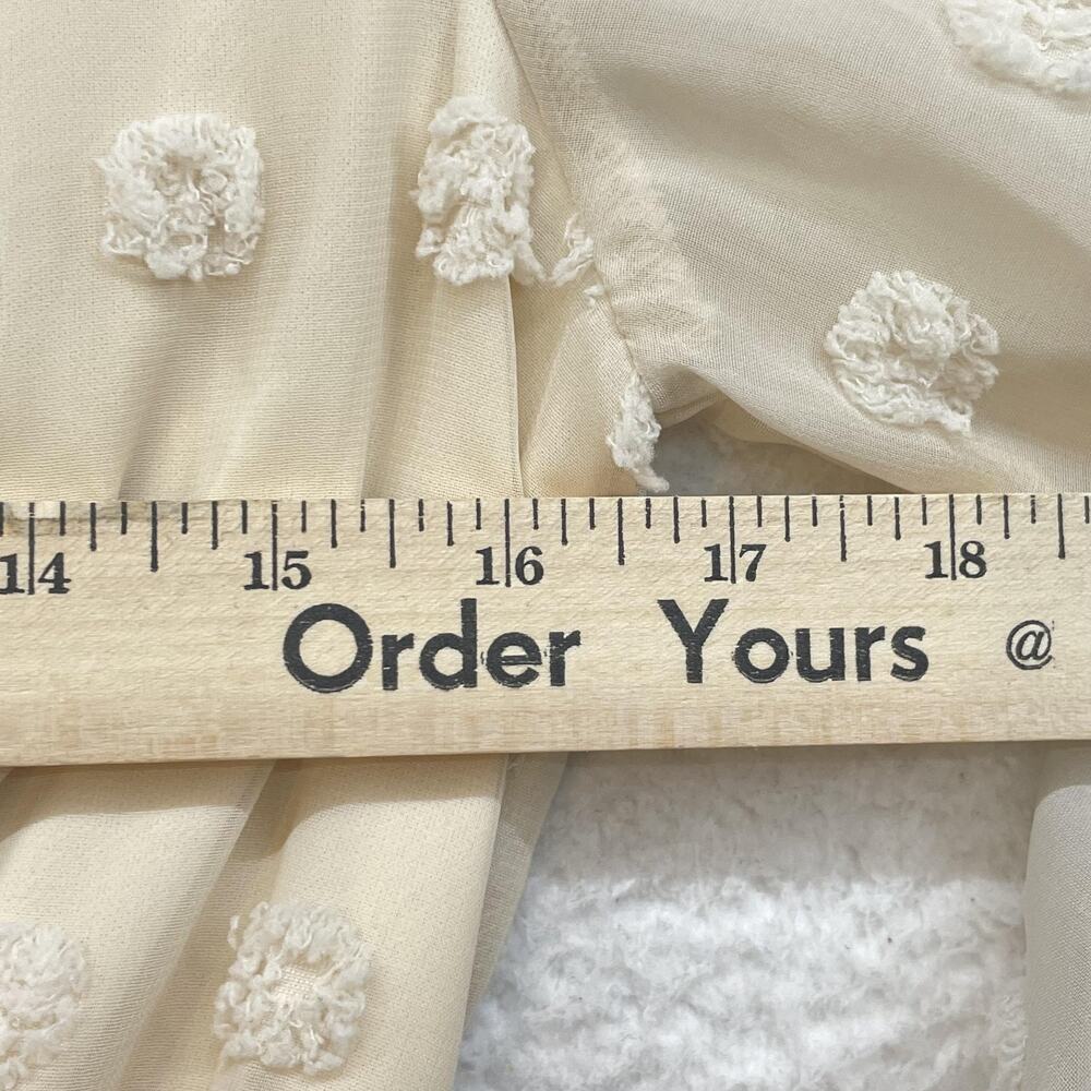 Lulus Dress Womens Extra Small Cream Long Sleeve Swiss Dot Lace Boho Mini Party - Picture 11 of 14
